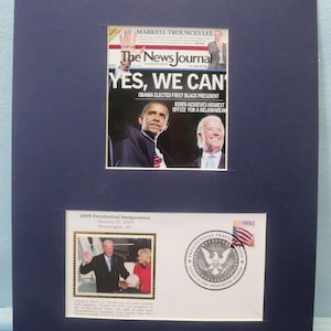 Barack Obama and Joe Biden win the 2008 Presidential Election & Special Inauguration Cover