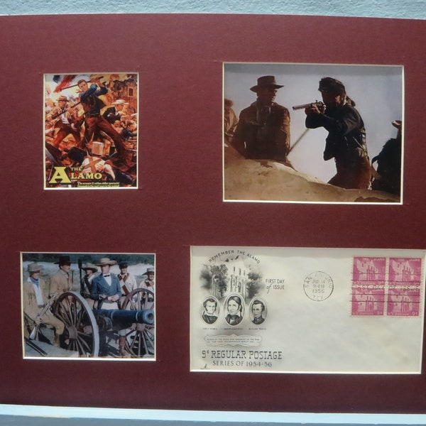 John Wayne as Davy Crockett - "The Alamo" & First Day Cover of the Alamo stamp