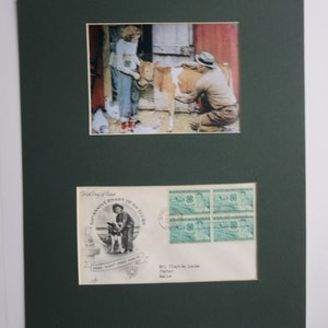 Norman Rockwell picture of a 4-H Member & First Day Cover of the 50th Anniversary of the 4-H Club stamp image 1