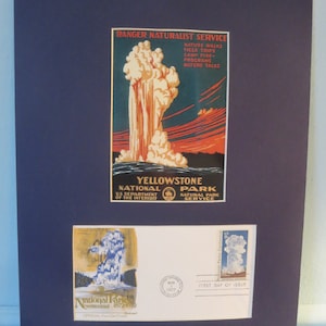The National Park Service-Ehrung des Yellowstone National Park und Old Faithful Geyser und First Day Cover von seiner eigenen Marke