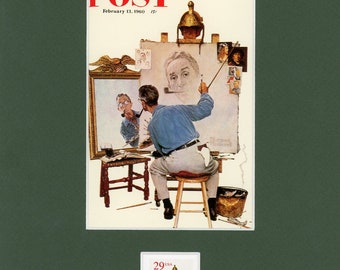 Norman Rockwell's - The Triple Self Portrait - honoré par son propre cachet
