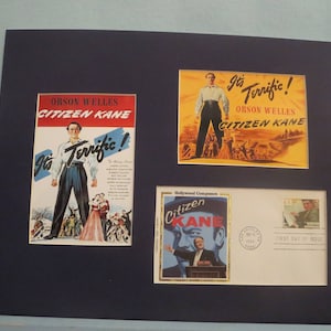 Orson Welles in &quot;Citizen Kane&quot; plus First Day Cover of its own stamp