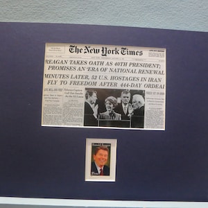 Ronald Reagan is sworn in as President honored by the Ronald Reagan stamp