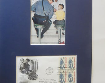 Honoring the Police Officers of America - Norman Rockwell&#39;s painting - The Runaway & First Day Cover of the Law and Order Stamp