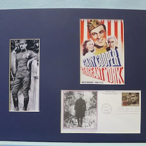 World War I - Congressional Medal of Honor Winner Sergeant York and First Day Cover of his own stamp