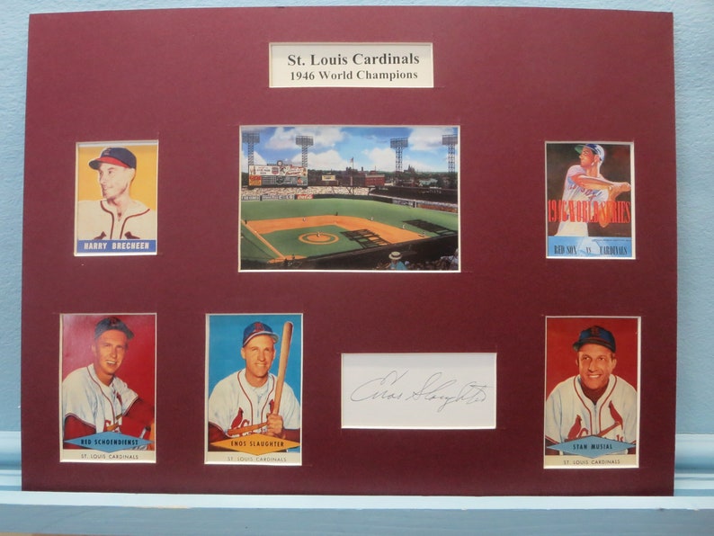 Honoring the St 1946 World Champions /& Enos Slaughter autograph Louis Cardinals led by Stan Musial and Enos Slaughter