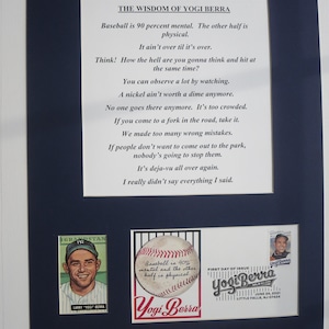 Yogisms - The Wisdom of Yankee Great Yogi Berra & First Day Cover aus eigenem Stempel