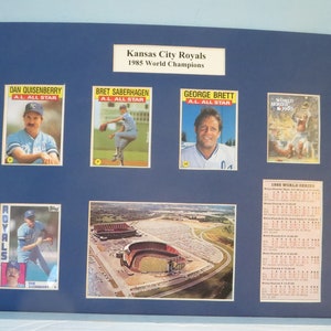 Honoring the Kansas City Royals - 1985 World Series Champions led by Hall of Famer George Brett and Dan Quisenberry autograph