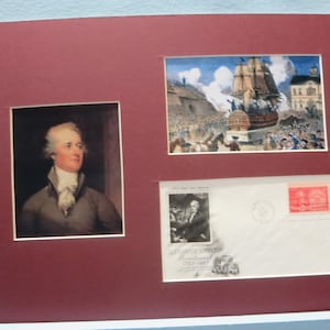 Alexander Hamilton promotes the U.S. Constitution & First day Cover of his own stamp