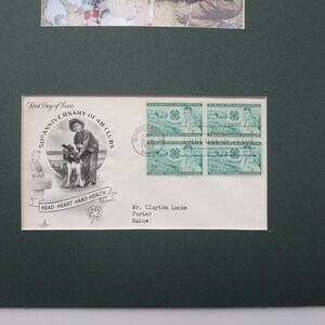 Norman Rockwell picture of a 4-H Member & First Day Cover of the 50th Anniversary of the 4-H Club stamp image 2