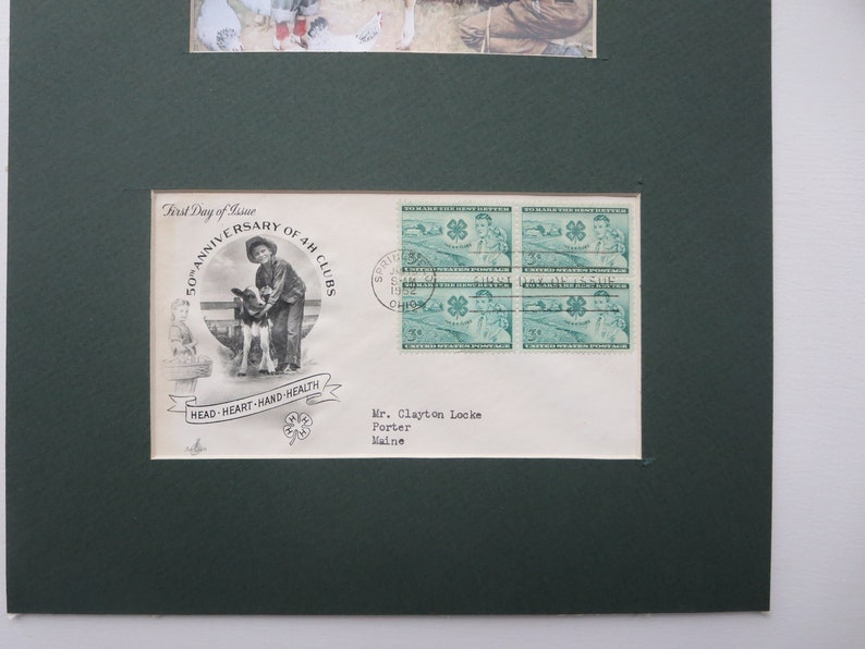 Norman Rockwell picture of a 4-H Member & First Day Cover of the 50th Anniversary of the 4-H Club stamp image 2