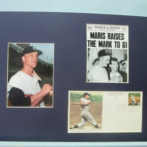 Yankee Great Roger Maris hits 61 Homers in 1961 & First day Cover of his own stamp
