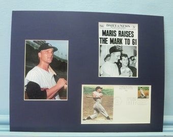Yankee Great Roger Maris slaat 61 Homers in 1961 &Eerste dag Cover van zijn eigen postzegel