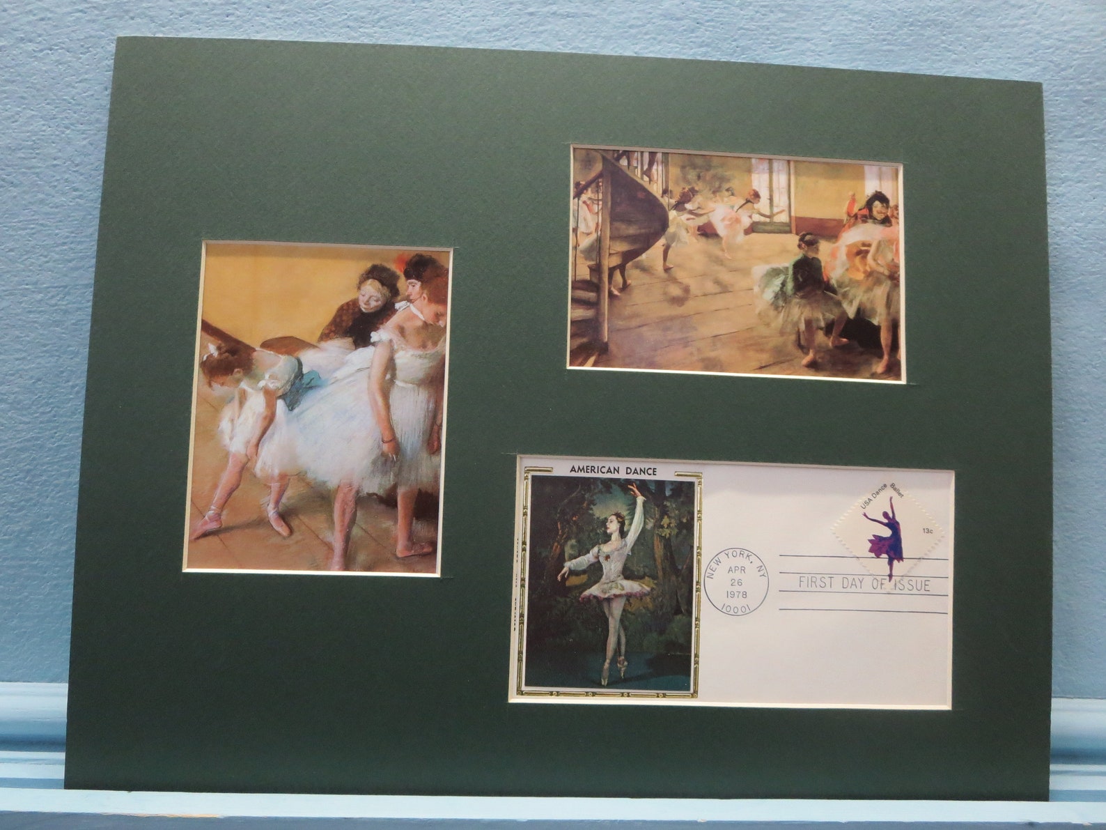 ballet dancers as painted by edgar degas and the first day cover of the ballet stamp