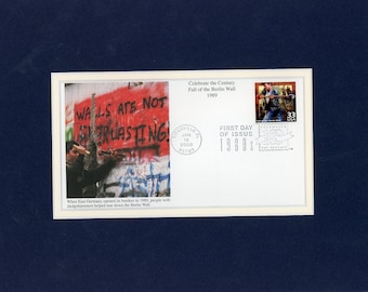 1989 - The Berlin Wall Falls  honored by the First Day Cover of its own stamp