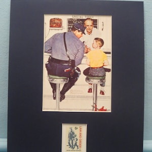 Honoring the Police Officers of America - Norman Rockwell&#39;s painting - The Runaway and the Law and Order Stamp