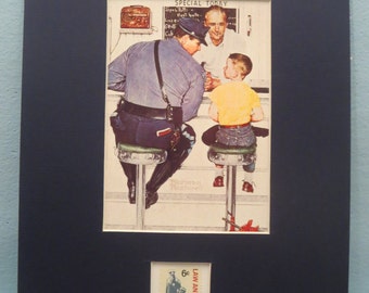 Honoring the Police Officers of America - Norman Rockwell's painting - The Runaway and the Law and Order Stamp