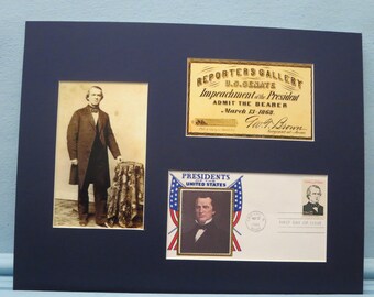 El impeachment de Andrew Johnson & the First day Cover de su sello