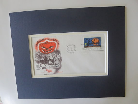 Washington Irving and Ichabod Crane in the Legend of Sleepy Hollow & First Day Cover of its own Stamp