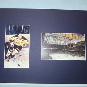 NHL Hockey Hall of Famer - Leo Boivin of the Boston Bruins & his autograph