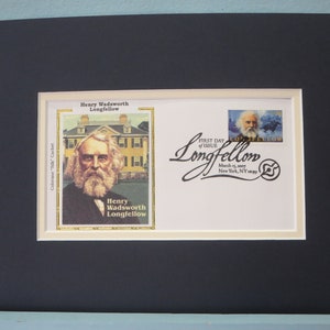 Henry Wadsworth Longfellow - American Poet (Leaves of Grass) & First Day Cover of his own stamp