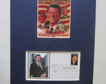 Ronald Reagan and George Bush win  the 1984 Presidential Election honored by the First day Cover of the Ronald Reagan stamp