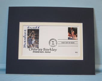 Hall of Famer and Phoenix Sun Great Charles Barkley & First Day Cover of the basketball stamp