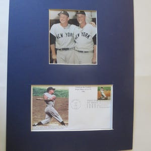New York Yankee Greats Roger Maris & Mickey Mantle and the First Day Cover of the Roger Maris stamp
