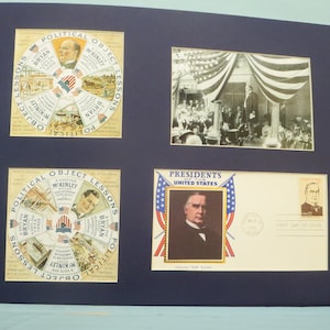 William McKinley defeats William Jennings Bryan to win the Presidential Elections of 1896 and 1900 & First day Cover