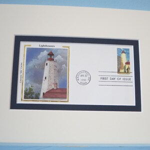 Sandy Hook Lighthouse of Highlands, New Jersey & First Day Cover of its own stamp