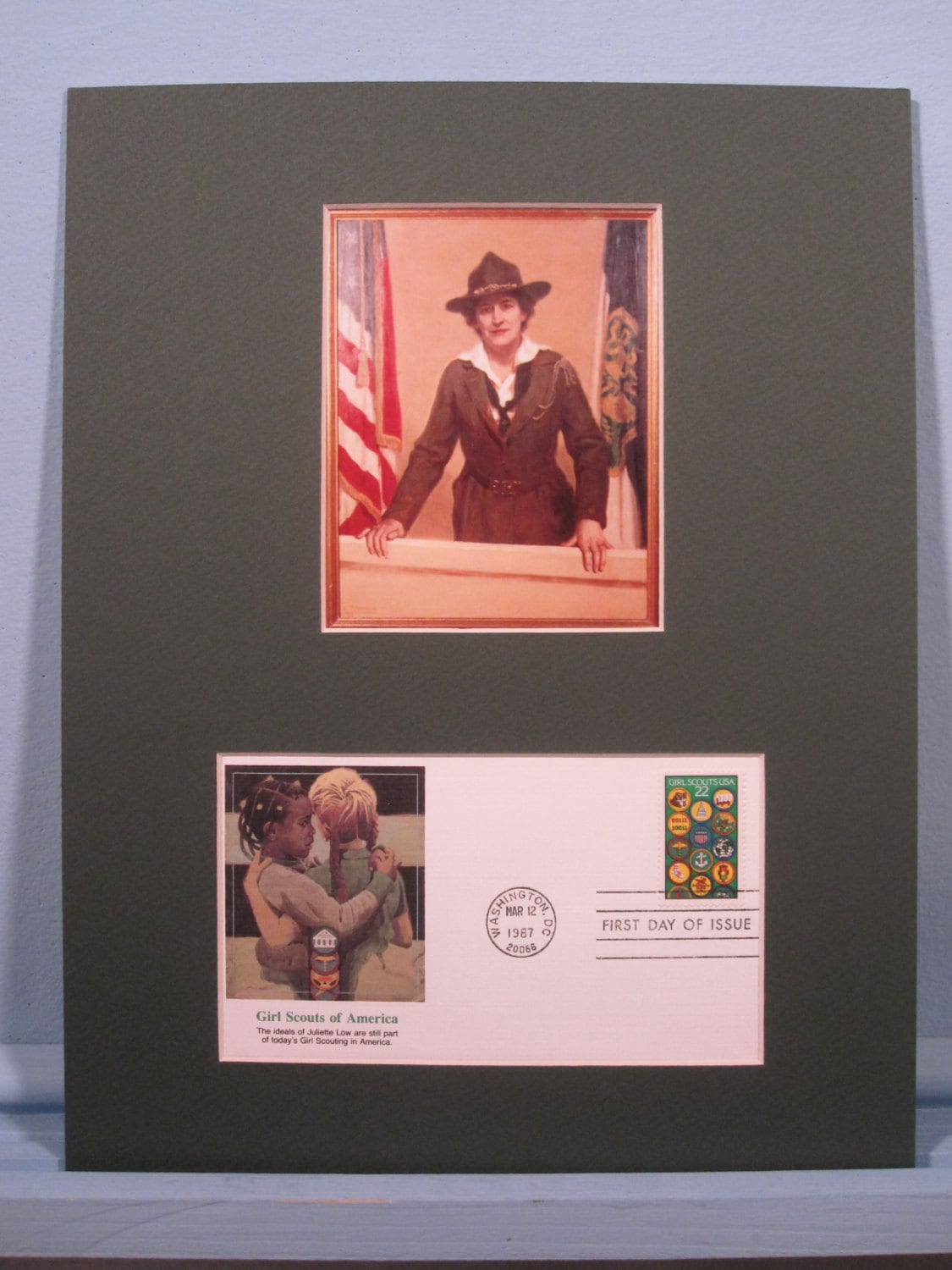 Juliette Lowe, the founder of the Girl Scouts and First Day Cover  and First Day Cover honoring the Girl Scoutstamp