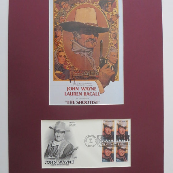 John Wayne in "The Shootist" and the First Day Cover of his own stamp
