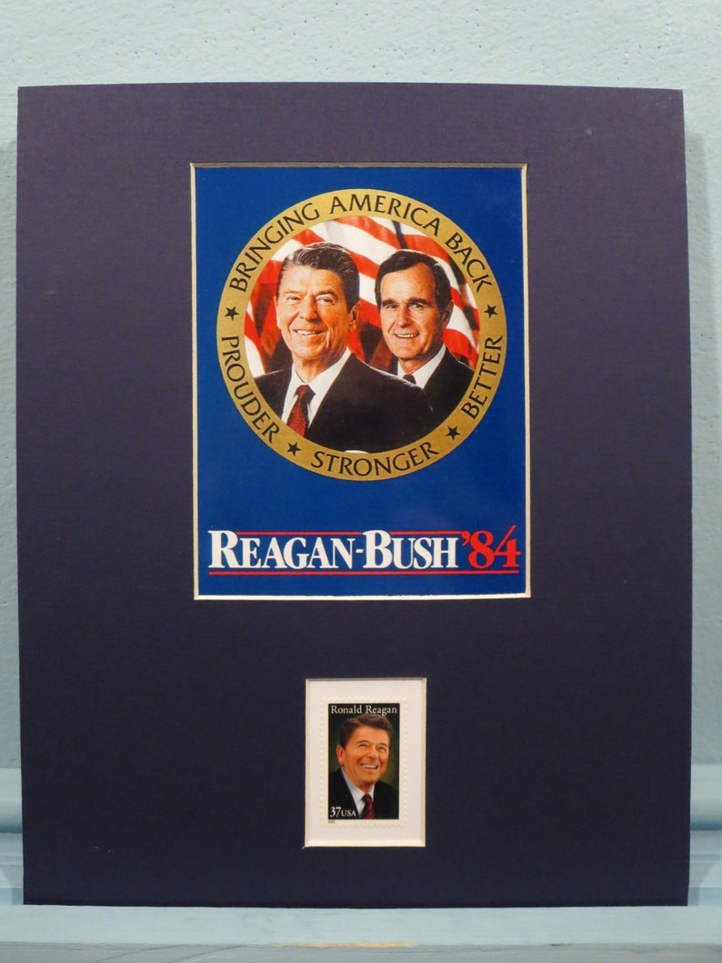 Ronald Reagan et George Bush gagnent le 1984 élection présidentielle honorée par le timbre de Ronald Reagan image 1