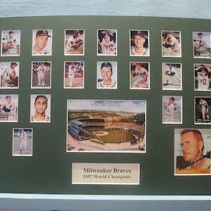 Honoring the Milwaukee Braves - 1957 World Series Champions led by Warren Spahn, Hank Aaron & Ed Mathews and Del Crandall autograph