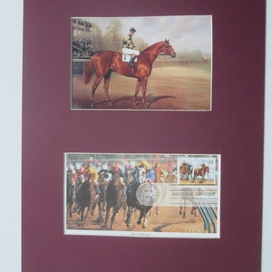 Horse Racing Great - Man O&#39; War & First day Cover en honor a los caballos de carreras pura sangre