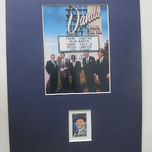 The Rat Pack - Frank Sinatra, Dean Martin, Sammy Davis Jr, Joey Bishop, Peter Lawford  & Sinatra stamp
