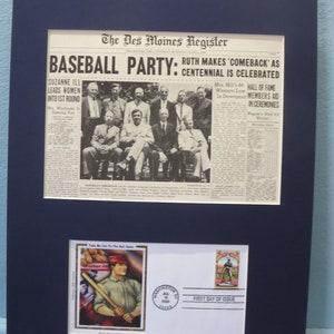 The 100th Anniversary of Baseball and the Establishment of the  Baseball Hall of Fame & Baseball First Day Cover