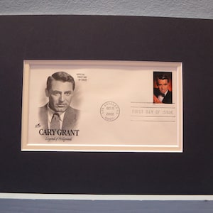 Legendary Movie Star Cary Grant and First Day Cover of the Cary Grant stamp