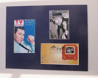 Jack Webb as Sgt. Joe Friday in "Dragnet" and First Day Cover of its own stamp