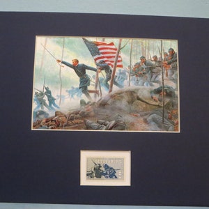 Gettysburg - Joshua Chamberlain defends Little Round Top honored by the stamp issued for the 100th Anniversary of the battle