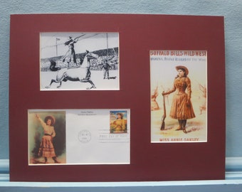Sharpshooter Annie Oakley and Buffalo Bill's Wild West Show & First day Cover of the Annie Oakley stamp