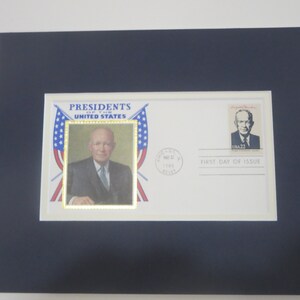 President Dwight Eisenhower and the First day Cover of his own stamp