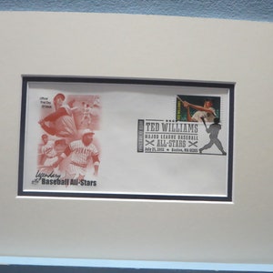Hall of Famer and Red Sox Great Ted Williams and First Day Cover of his own stamp