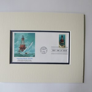 The American Shoals Lighthouse, Florida & First Day Cover of its own stamp
