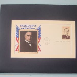 William McKinley defeats William Jennings Bryan to win the Presidential Elections of 1896 and 1900 & First day Cover