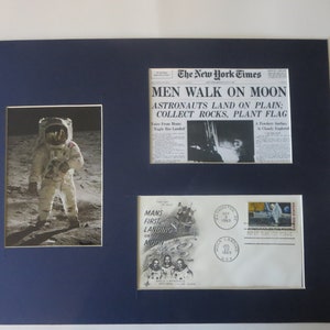 Apollo 11 Lands on the Moon and Neil Armstrong walks on the Moon & First Day Cover of the Moon Landing stamp