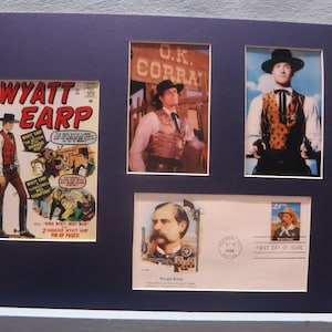 Marshall Wyatt Earp - Hero of the Gunfight at the OK Corral porträtiert von Hugh O&#39;Brien & Ersttagsbrief des Wyatt Earp Stempels