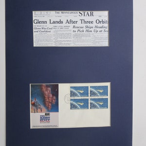 NASA and Project Mercury - John Glenn is the First American into Space  & First Day Cover of the Project mercury stamp