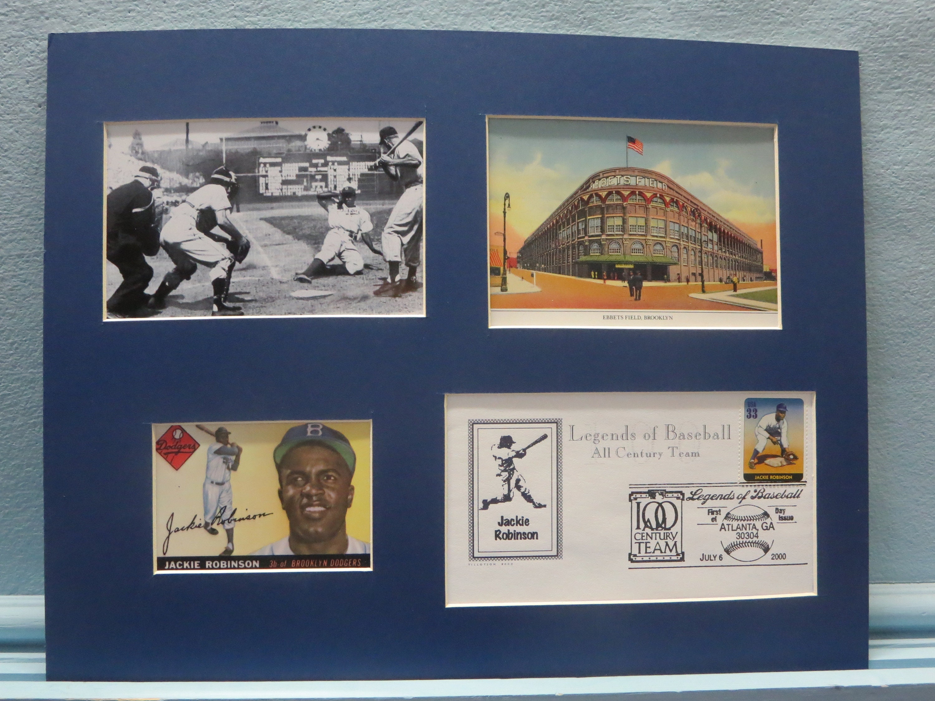 Jackie Robinson Stealing Home In Color