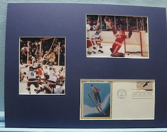 1980 Winter Olympics - The Miracle on Ice as the US Beats the Russians in Hockey and First Day Cover